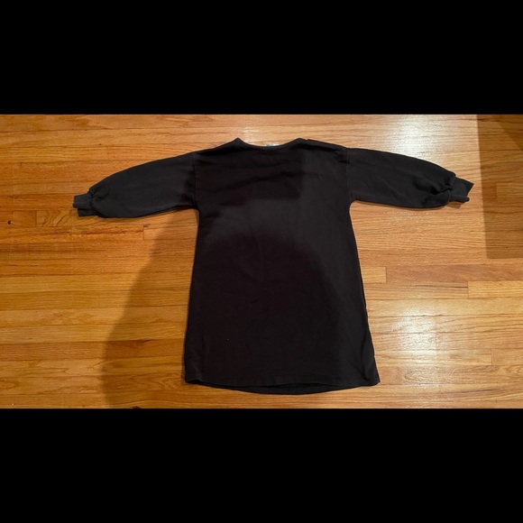 Girls Black Dress with Fuzzy Cat - Picture 3 of 4